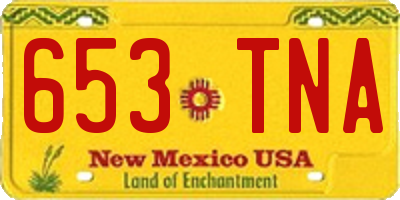 NM license plate 653TNA