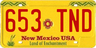 NM license plate 653TND