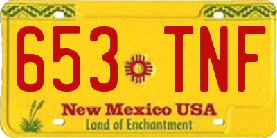 NM license plate 653TNF