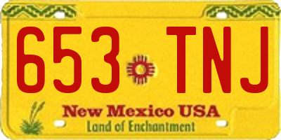 NM license plate 653TNJ