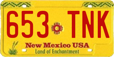 NM license plate 653TNK