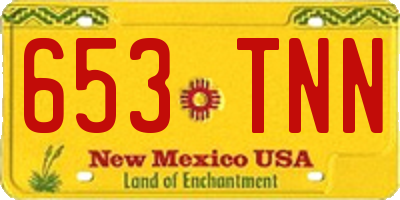 NM license plate 653TNN