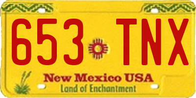NM license plate 653TNX