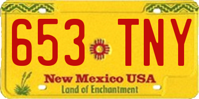 NM license plate 653TNY