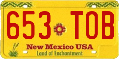 NM license plate 653TOB