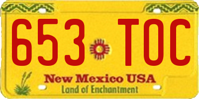 NM license plate 653TOC