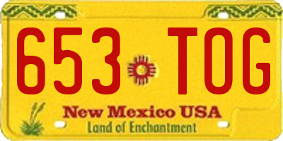NM license plate 653TOG