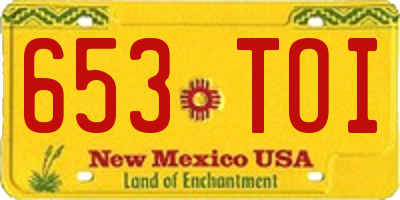 NM license plate 653TOI