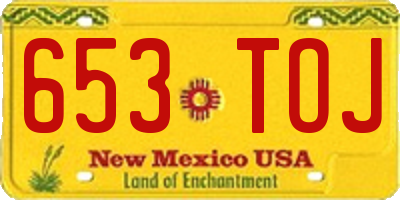 NM license plate 653TOJ