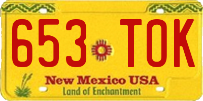 NM license plate 653TOK
