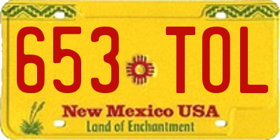 NM license plate 653TOL
