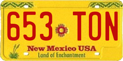 NM license plate 653TON