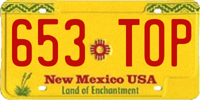 NM license plate 653TOP