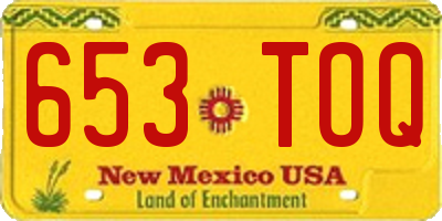NM license plate 653TOQ