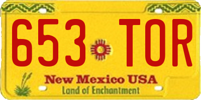 NM license plate 653TOR