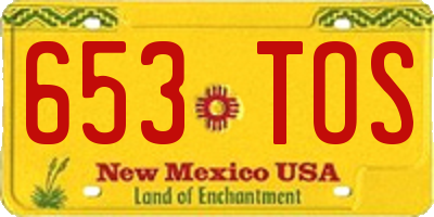 NM license plate 653TOS