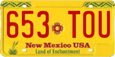 NM license plate 653TOU