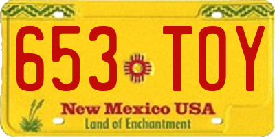 NM license plate 653TOY