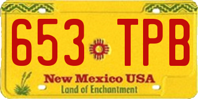 NM license plate 653TPB