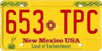 NM license plate 653TPC