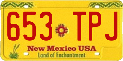 NM license plate 653TPJ