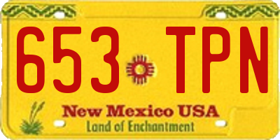 NM license plate 653TPN