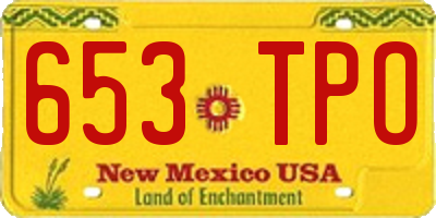 NM license plate 653TPO
