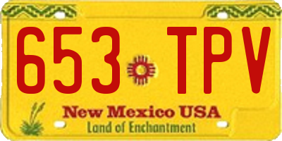 NM license plate 653TPV