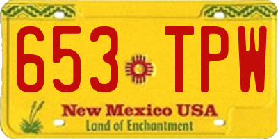 NM license plate 653TPW