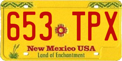 NM license plate 653TPX