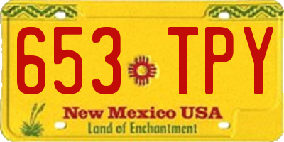 NM license plate 653TPY
