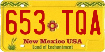 NM license plate 653TQA