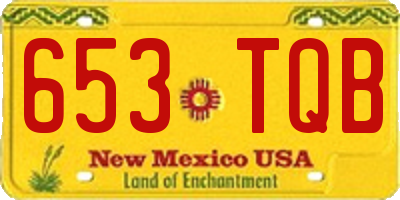 NM license plate 653TQB
