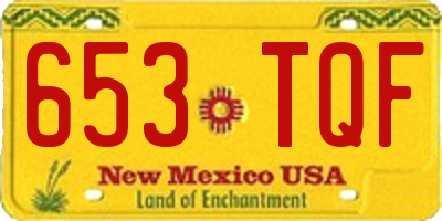 NM license plate 653TQF