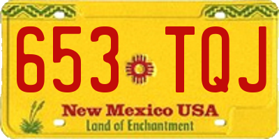 NM license plate 653TQJ