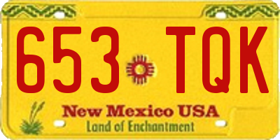 NM license plate 653TQK