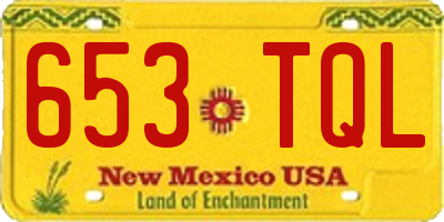 NM license plate 653TQL