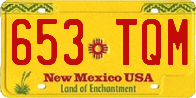 NM license plate 653TQM