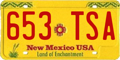 NM license plate 653TSA