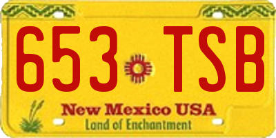 NM license plate 653TSB