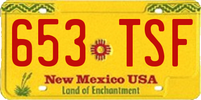 NM license plate 653TSF