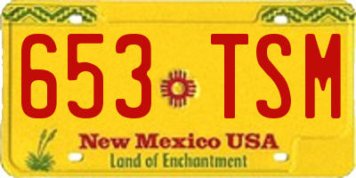 NM license plate 653TSM