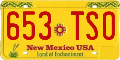 NM license plate 653TSO