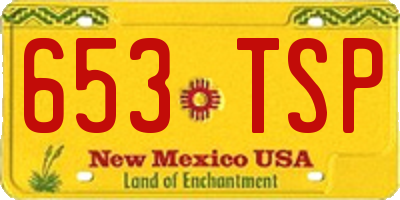NM license plate 653TSP