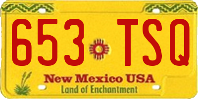 NM license plate 653TSQ