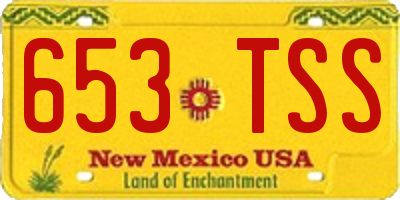 NM license plate 653TSS