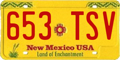 NM license plate 653TSV