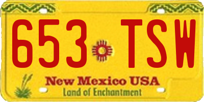 NM license plate 653TSW