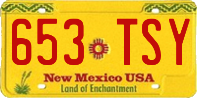 NM license plate 653TSY
