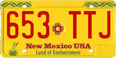 NM license plate 653TTJ